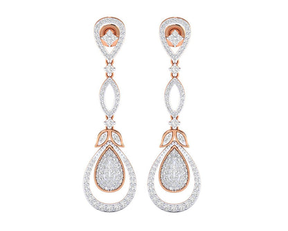 Sica Diamond Danglers in 18k gold - Jewelslane