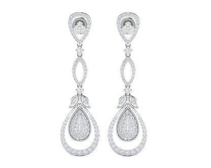 Sica Diamond Danglers in 18k gold - Jewelslane