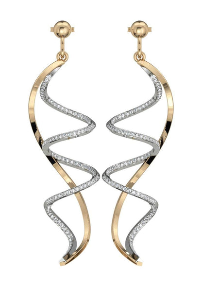 Slender spiral Diamond danglers - Jewelslane