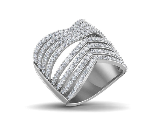 Tracy Wide Diamond Band in 18k gold - Jewelslane