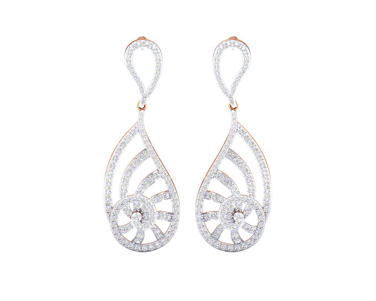 Venna Diamond Danglers in 18k gold - Jewelslane