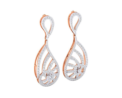 Venna Diamond Danglers in 18k gold - Jewelslane