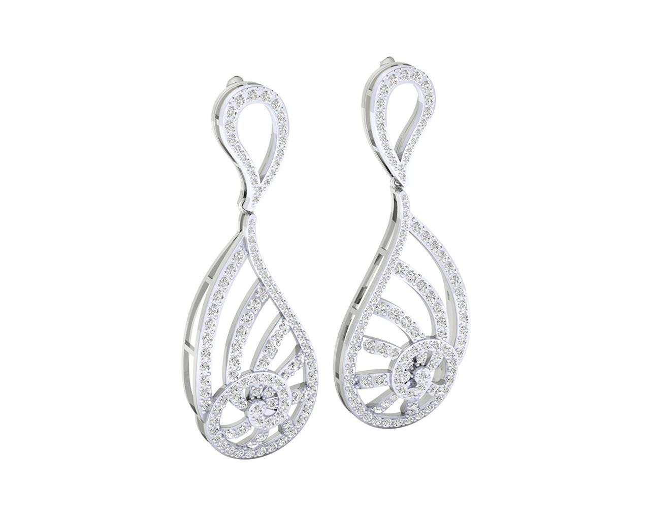 Venna Diamond Danglers in 18k gold - Jewelslane