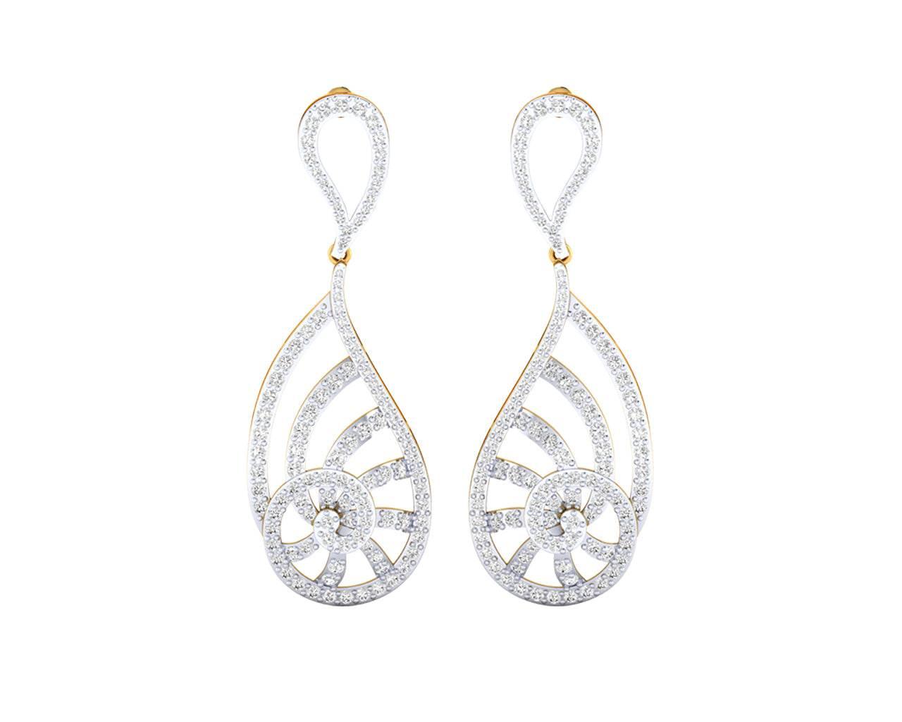 Venna Diamond Danglers in 18k gold - Jewelslane