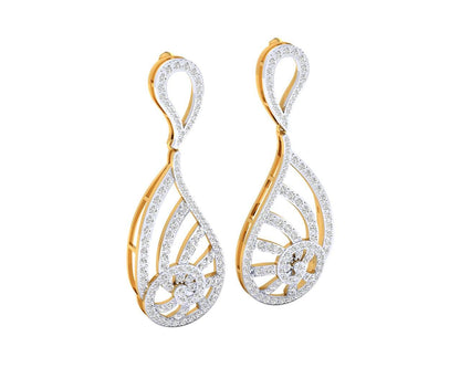 Venna Diamond Danglers in 18k gold - Jewelslane