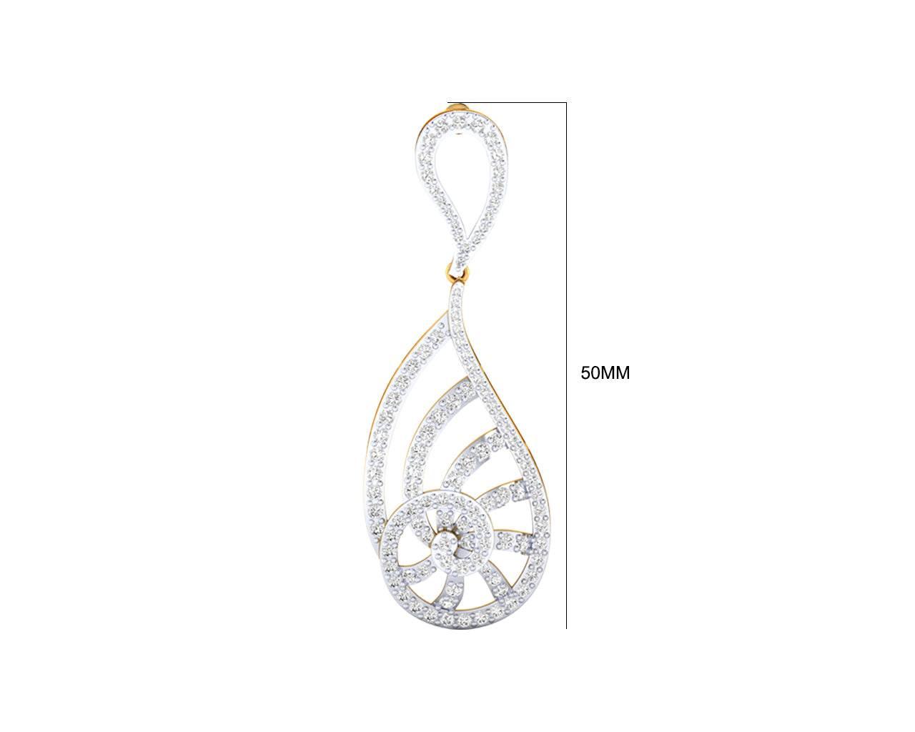 Venna Diamond Danglers in 18k gold - Jewelslane