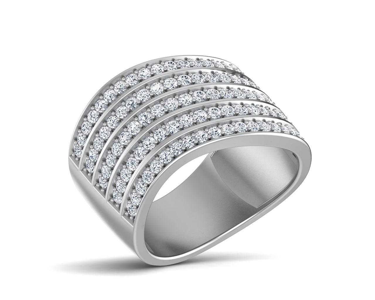 Veola Wide diamond Band in 18k gold - Jewelslane