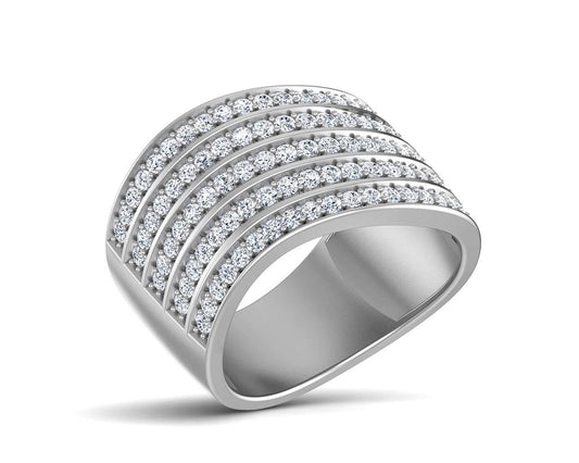 Veola Wide diamond Band in 18k gold - Jewelslane