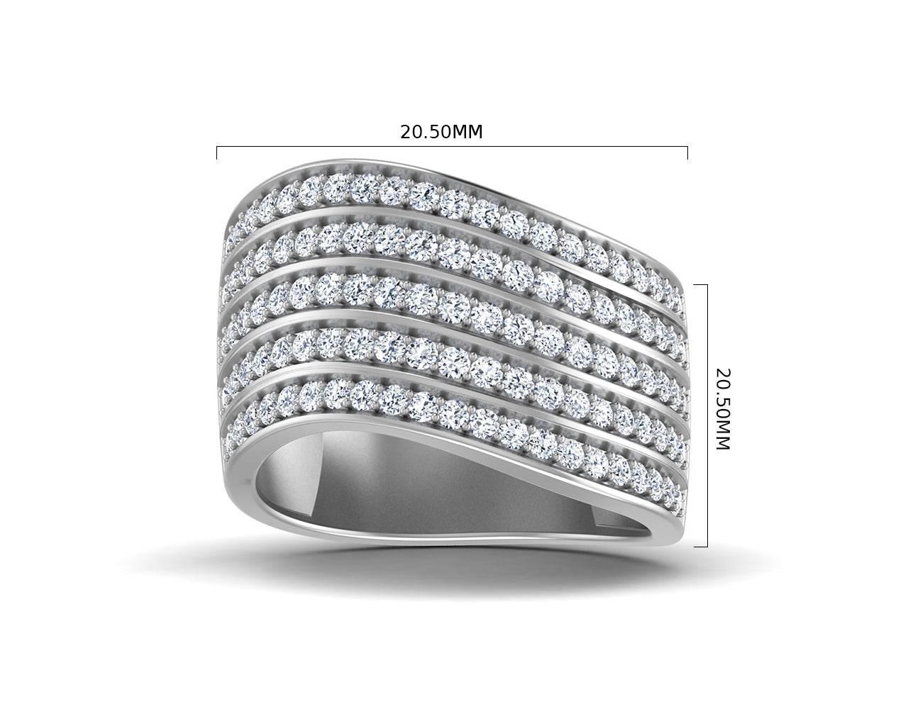 Veola Wide diamond Band in 18k gold - Jewelslane