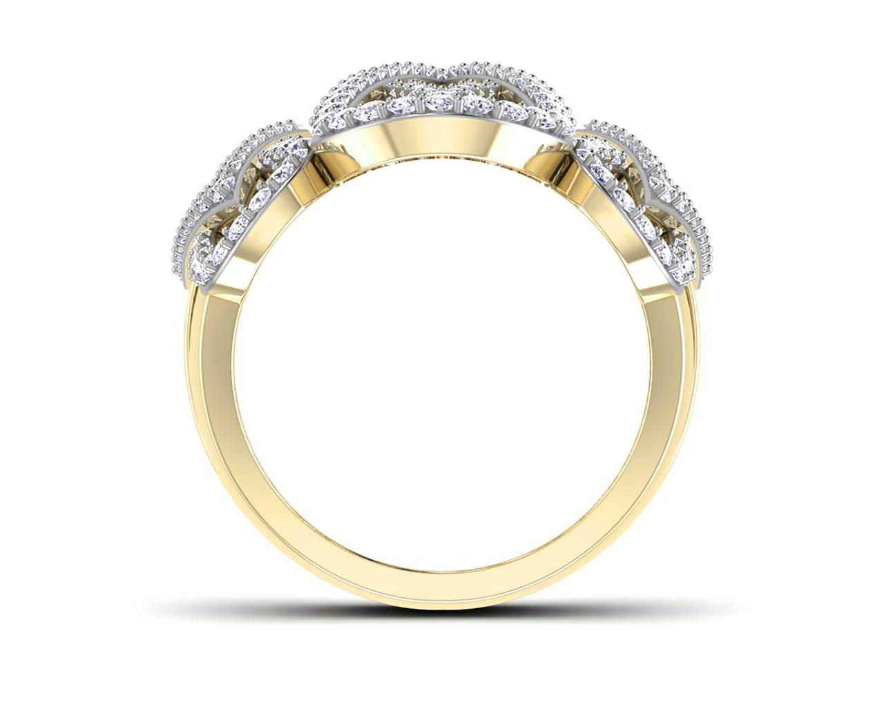Vien Wide Diamond Band in 18k Gold - Jewelslane