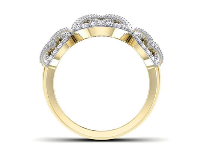 Vien Wide Diamond Band in 18k Gold - Jewelslane