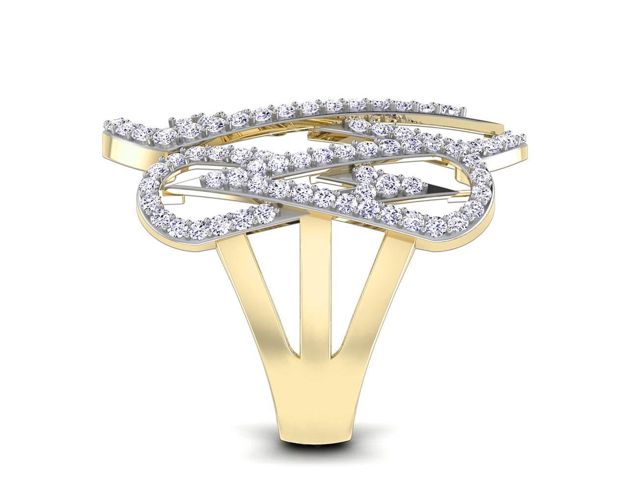 Vien Wide Diamond Band in 18k Gold - Jewelslane