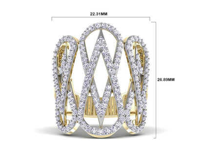 Vien Wide Diamond Band in 18k Gold - Jewelslane