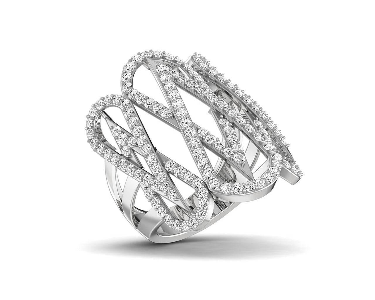 Vien Wide Diamond Band in 18k Gold - Jewelslane
