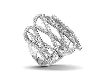 Vien Wide Diamond Band in 18k Gold - Jewelslane