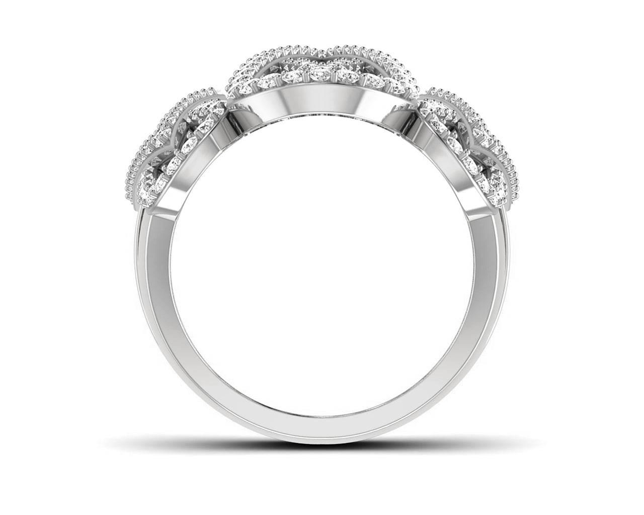 Vien Wide Diamond Band in 18k Gold - Jewelslane