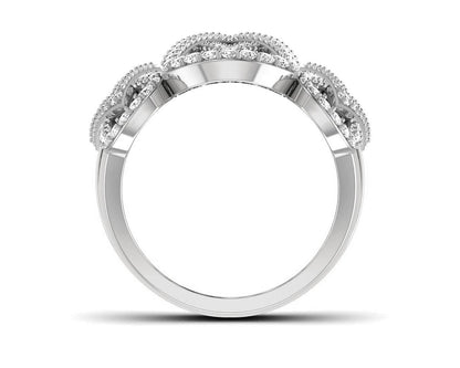 Vien Wide Diamond Band in 18k Gold - Jewelslane