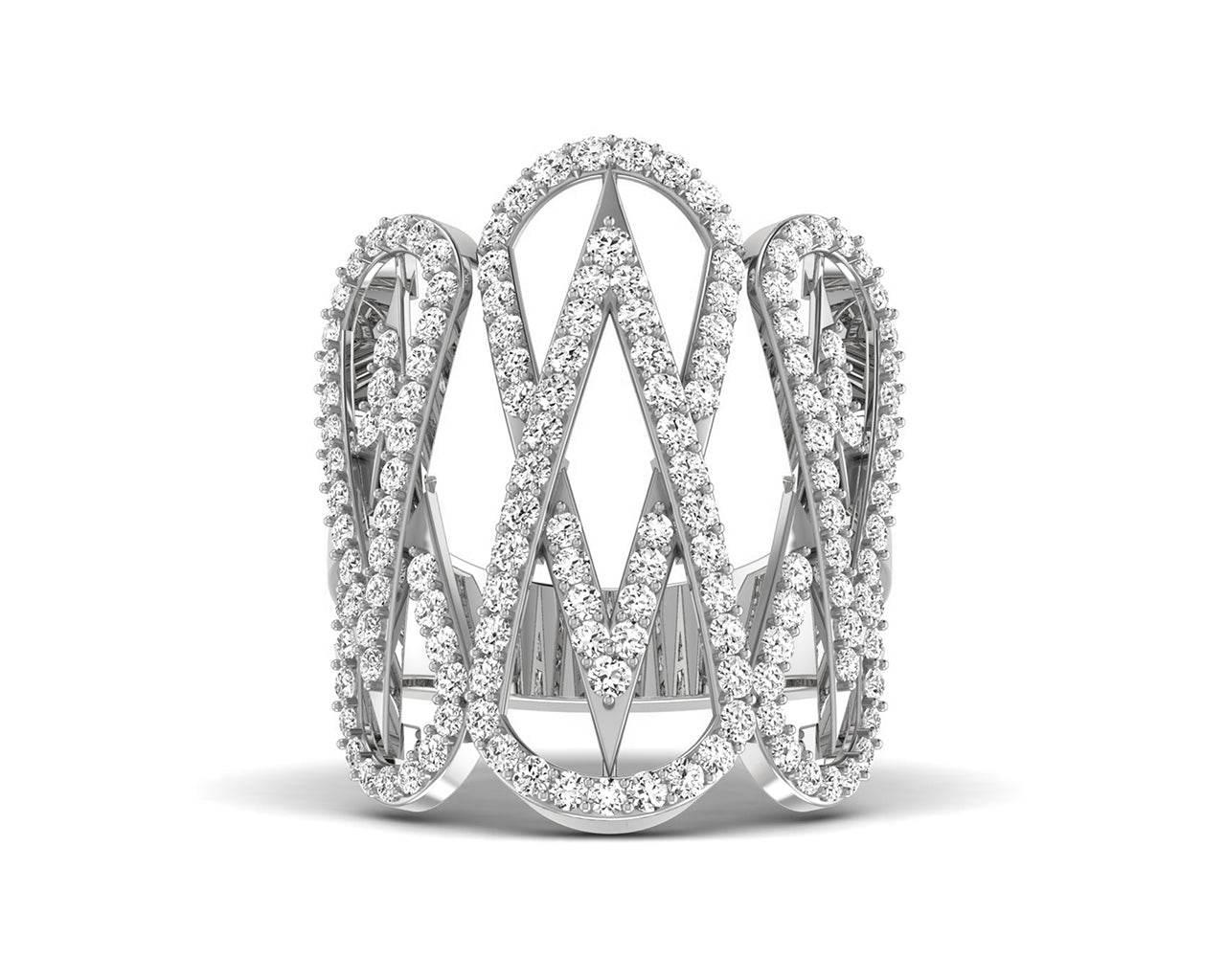 Vien Wide Diamond Band in 18k Gold - Jewelslane