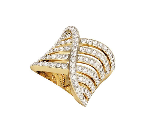 Wide Diamond Cocktail Band - Jewelslane