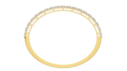 Wide Diamond Half Bangle - Jewelslane