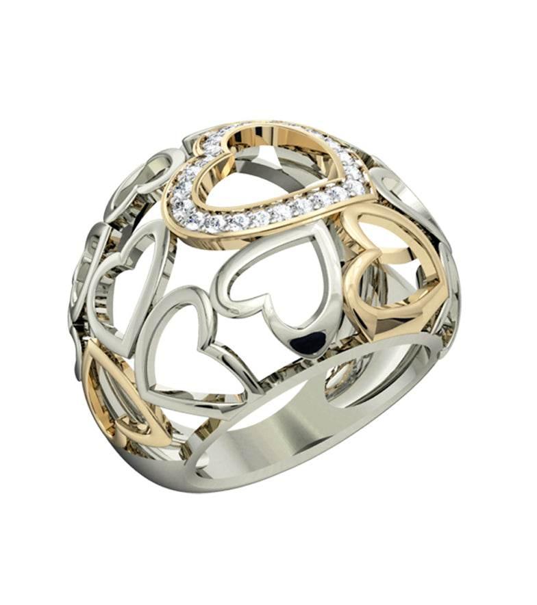 Wide diamond Heart Band - Jewelslane
