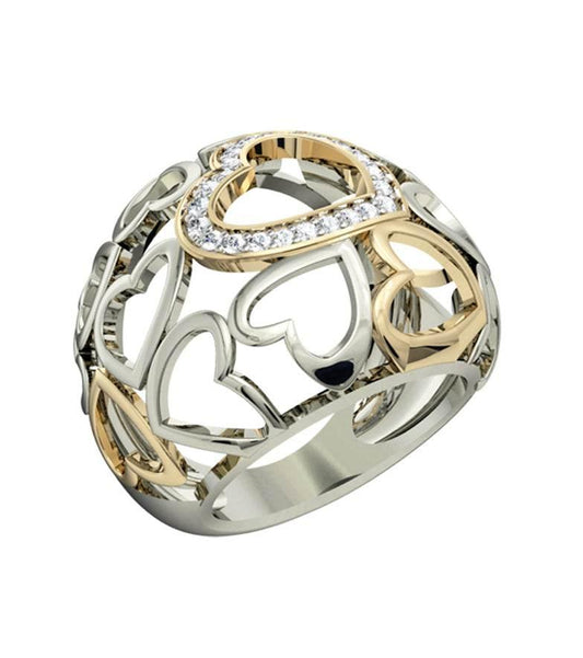Wide diamond Heart Band - Jewelslane