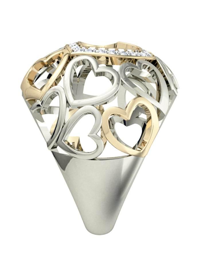 Wide diamond Heart Band - Jewelslane