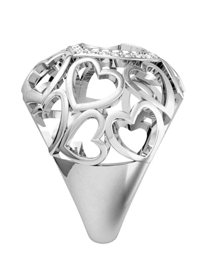 Wide diamond Heart Band - Jewelslane
