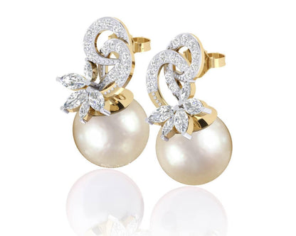 Aakansha Pearl Diamond Earring - Jewelslane