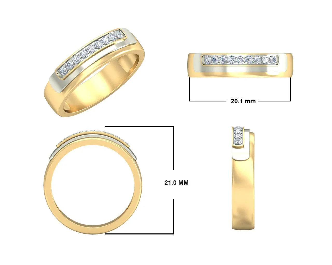 Aarush Men’s Diamond Band - Jewelslane