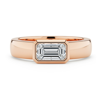 Aarya Emerald Cut Diamond Solitaire Ring - Jewelslane