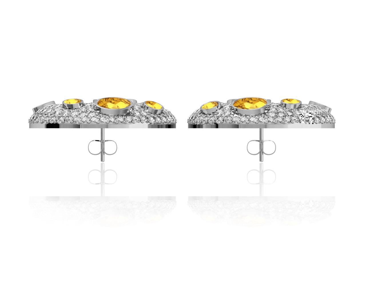 Abeena Party wear Diamond Look Silver Danglers - Jewelslane