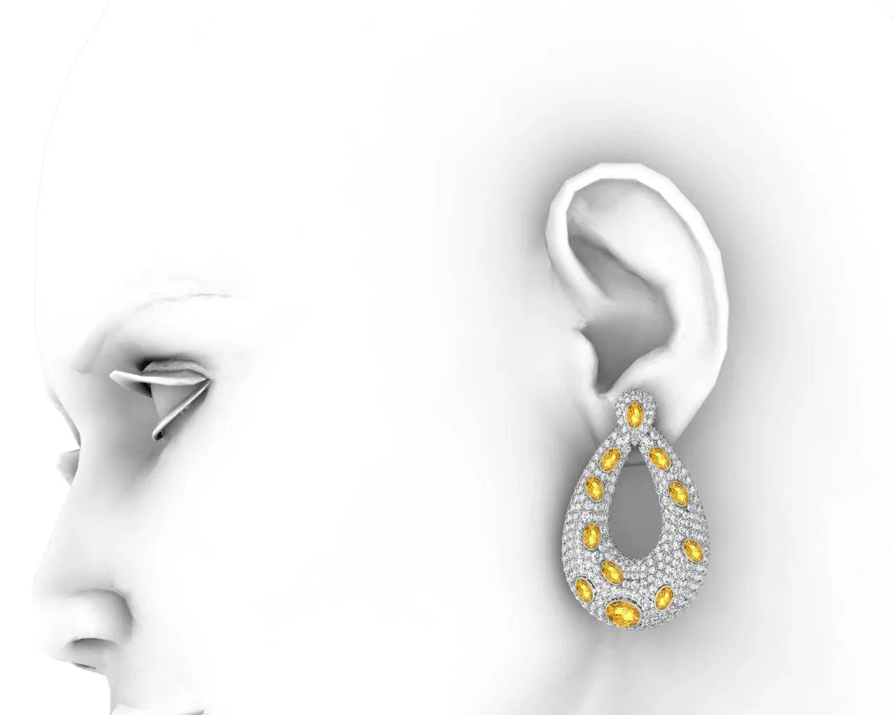 Abeena Party wear Diamond Look Silver Danglers - Jewelslane