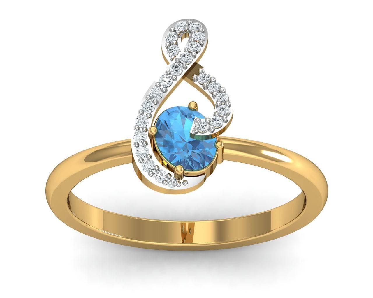 Adina Blue Topaz & Diamond Pendant Set - Jewelslane