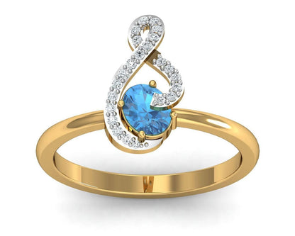 Adina Blue Topaz & Diamond Pendant Set - Jewelslane