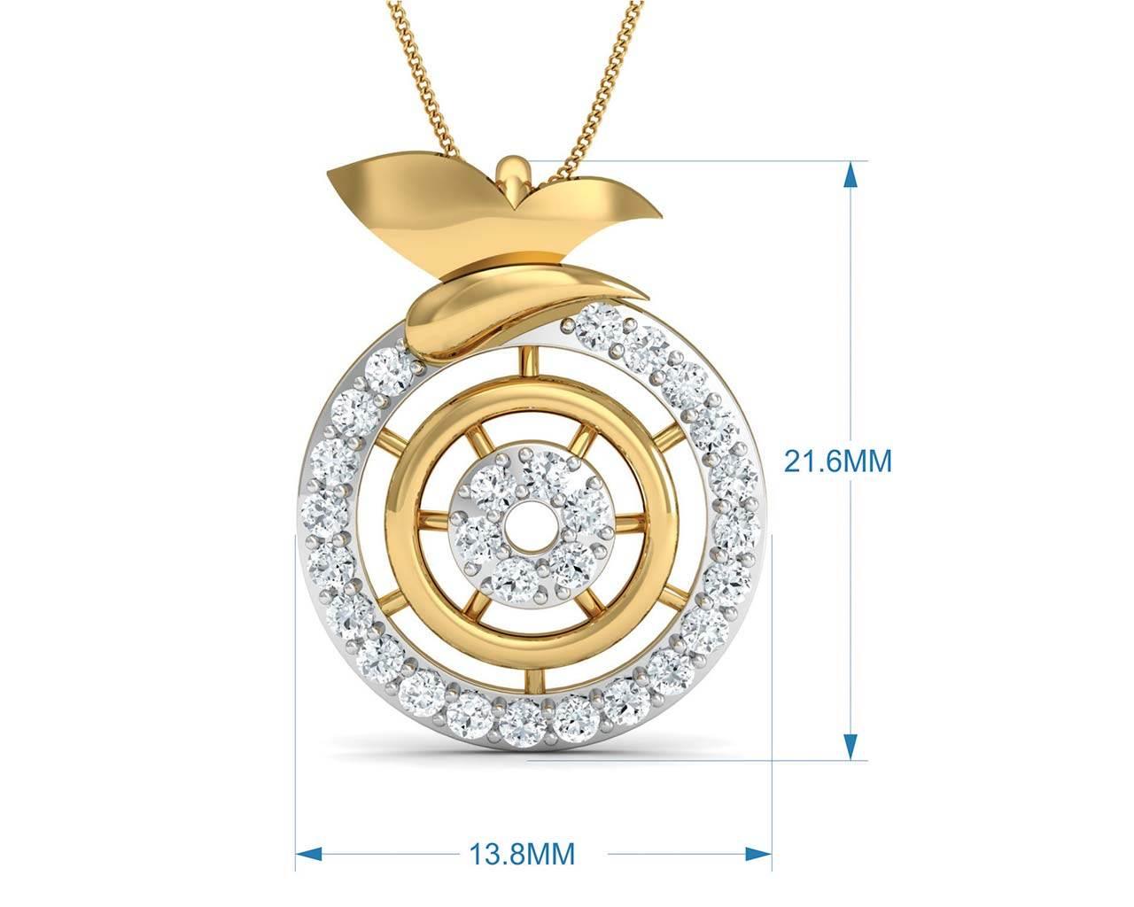 Aditri Daily Wear Diamond Pendant Set - Jewelslane