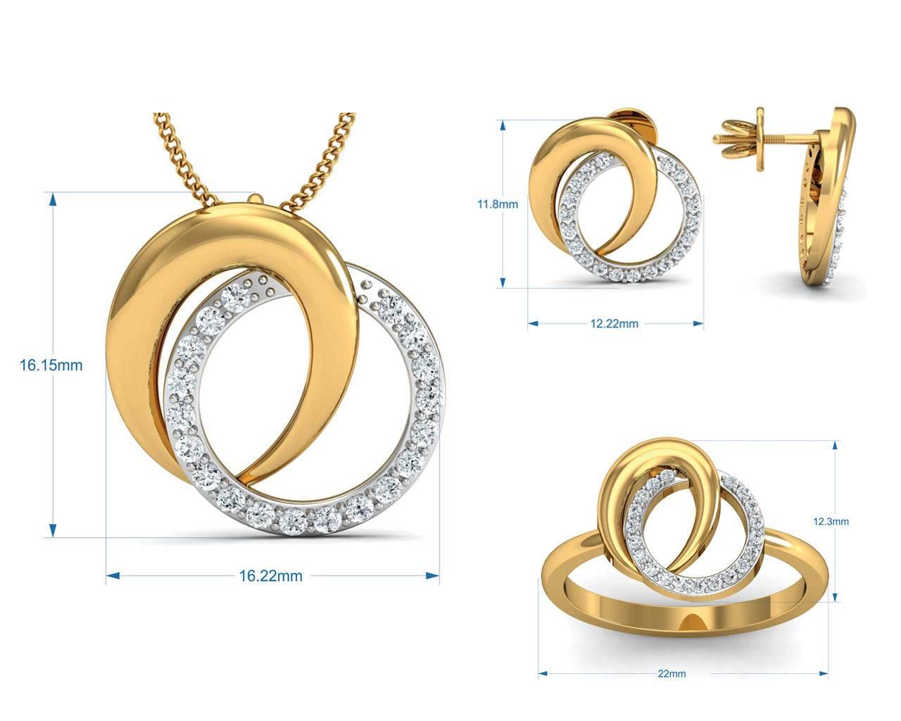 Aheli Diamond Pendant Set - Jewelslane