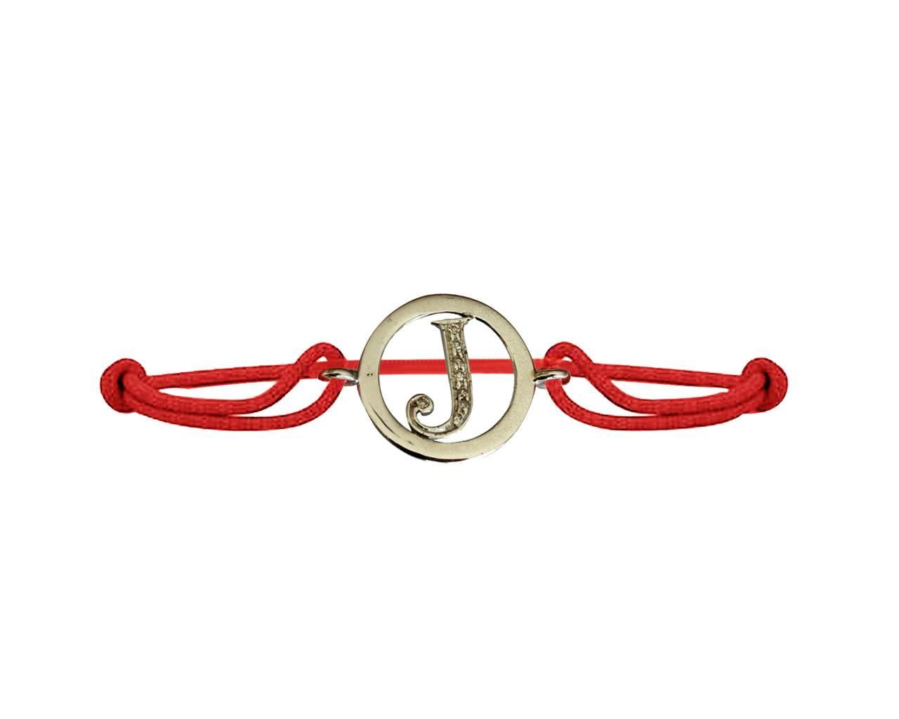 Alphabet Bracelet with Diamonds J - Jewelslane
