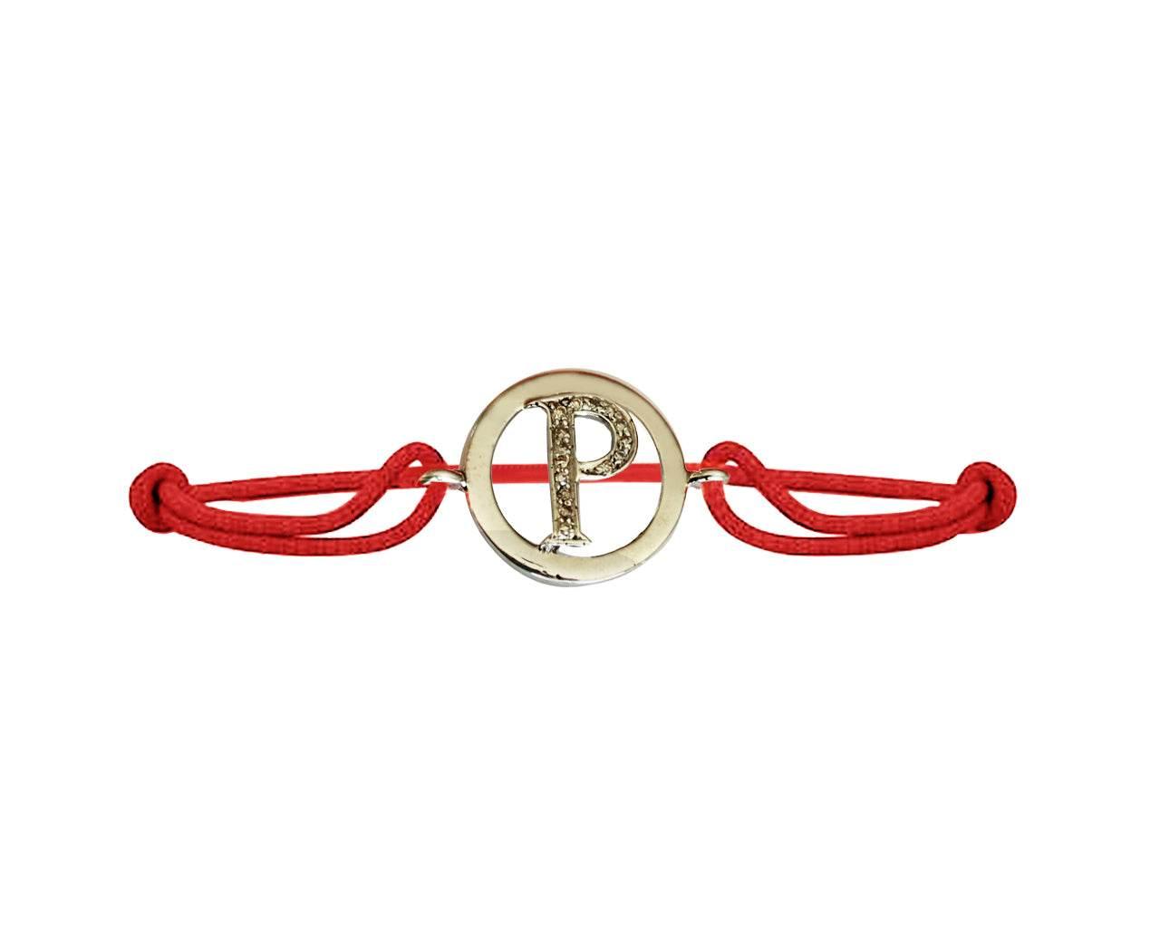 Alphabet Bracelet with diamonds P - Jewelslane