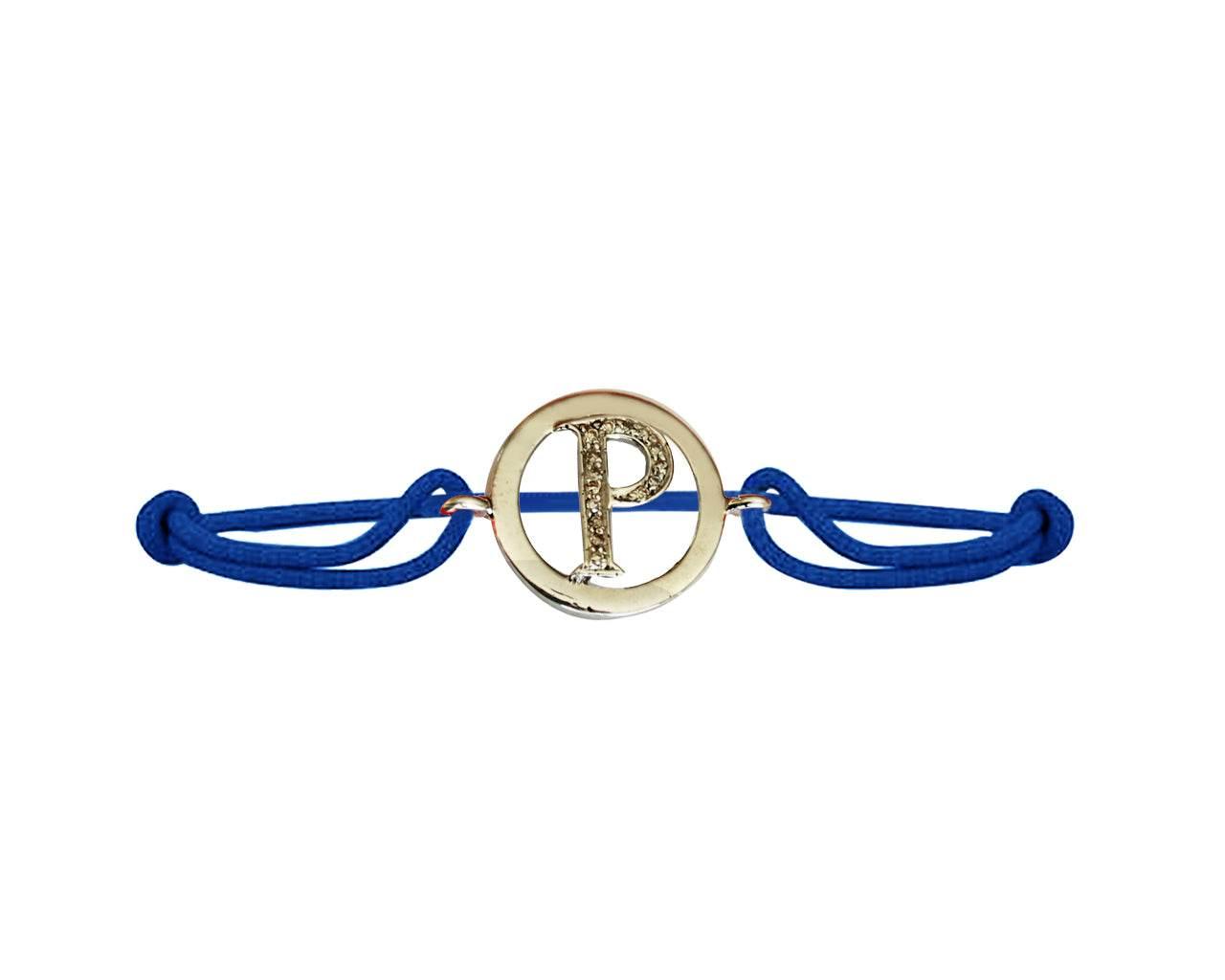 Alphabet Bracelet with diamonds P - Jewelslane