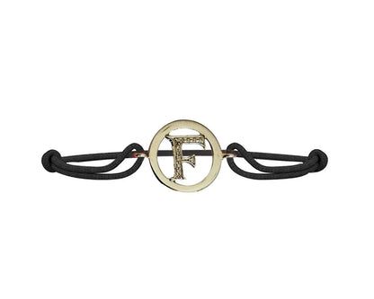 Alphabet bracelet with diamonds F - Jewelslane