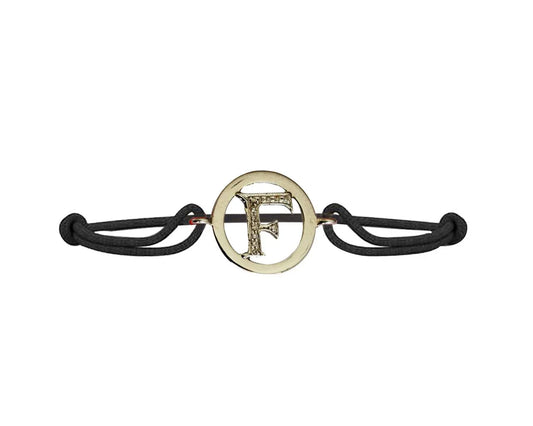 Alphabet bracelet with diamonds F - Jewelslane