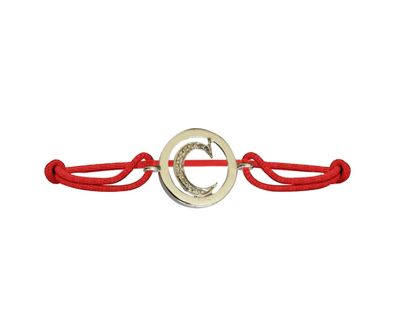 Alphabets Bracelet with Diamond C - Jewelslane
