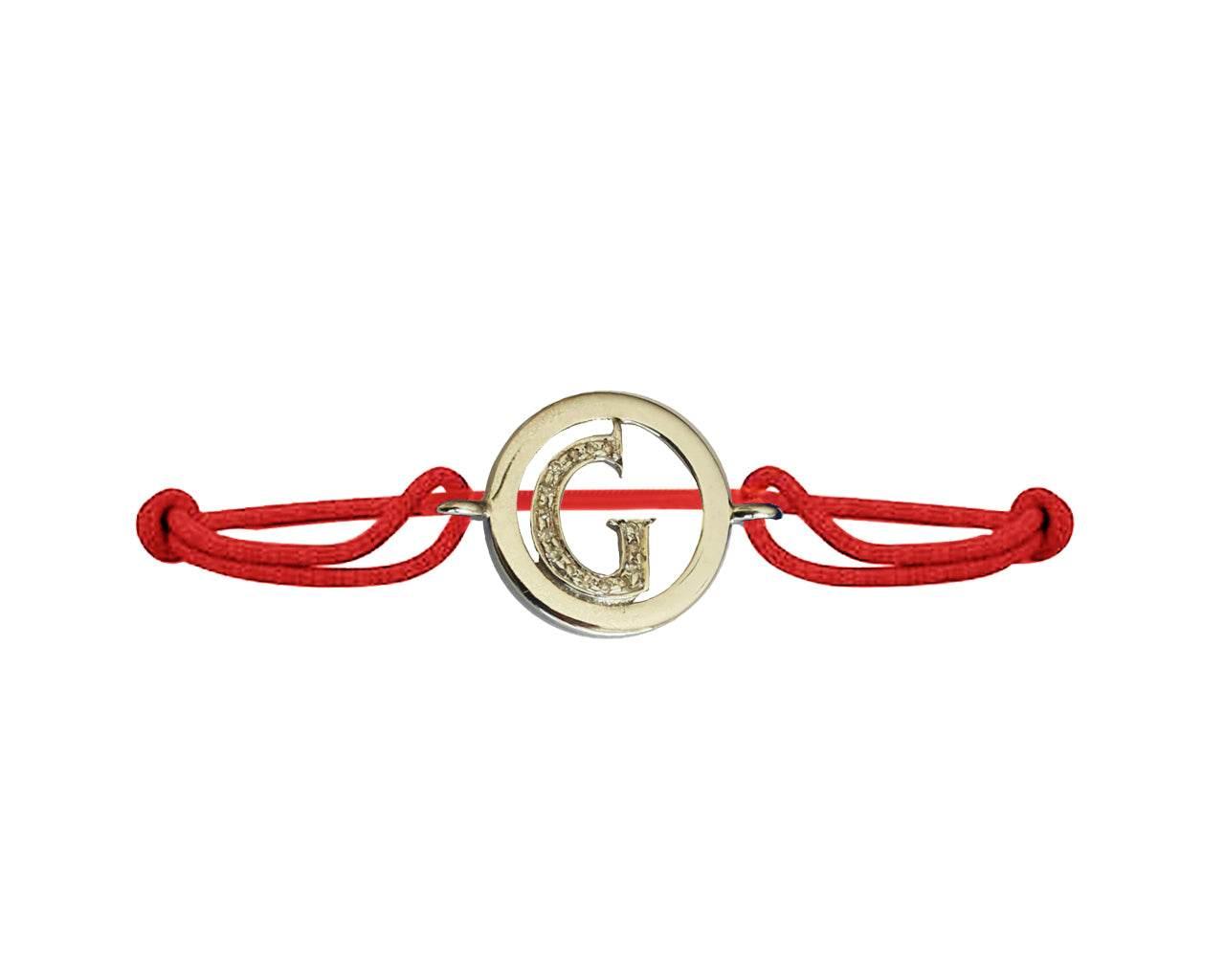 Alphabets bracelet with diamonds G - Jewelslane
