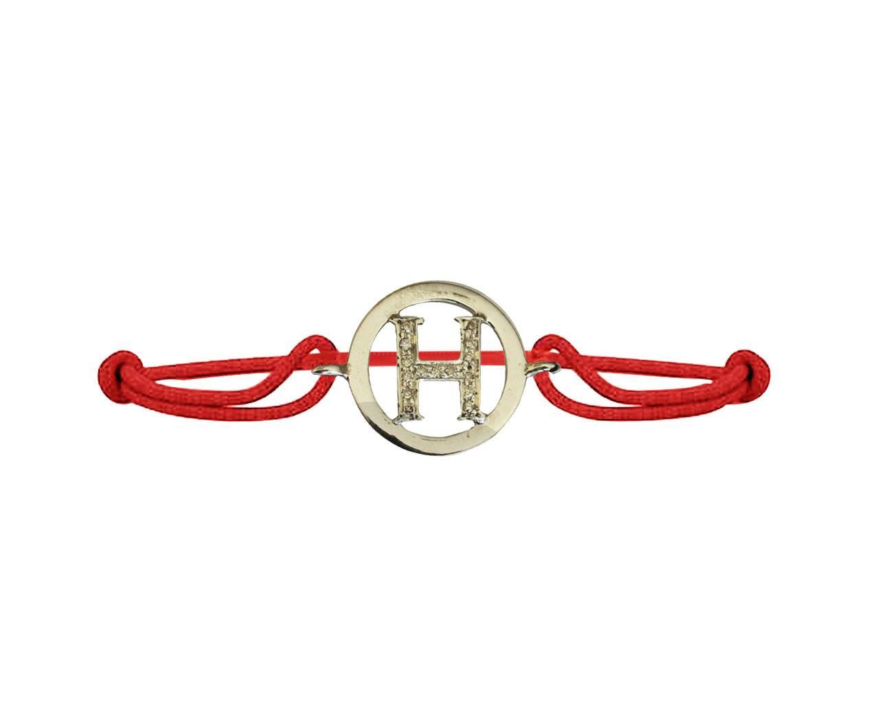 Alphabets bracelet with diamonds H - Jewelslane