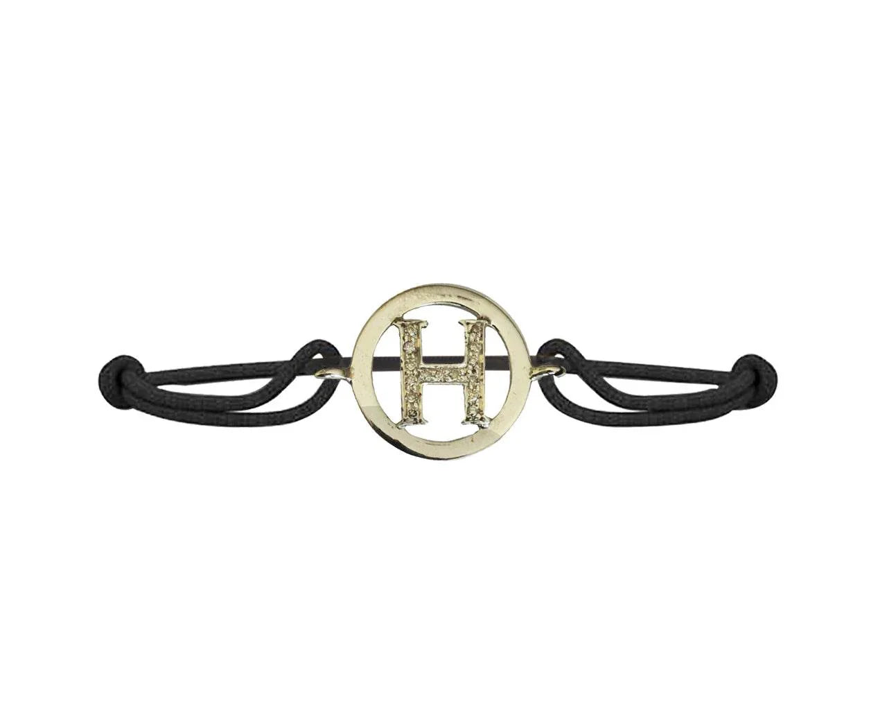 Alphabets bracelet with diamonds H - Jewelslane