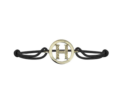 Alphabets bracelet with diamonds H - Jewelslane