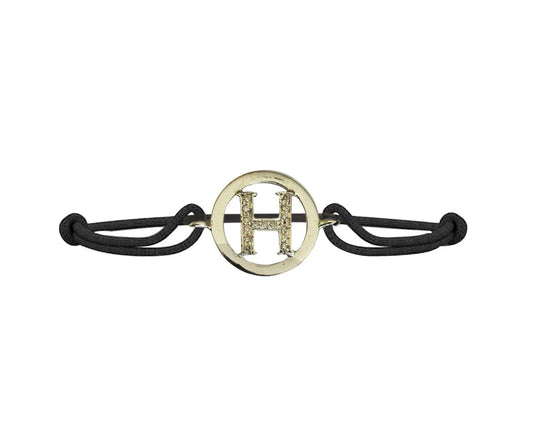 Alphabets bracelet with diamonds H - Jewelslane