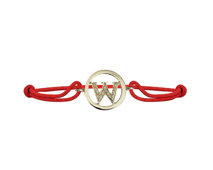 Alphabets bracelet with diamonds W - Jewelslane