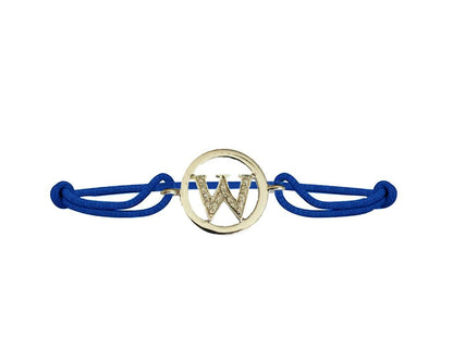 Alphabets bracelet with diamonds W - Jewelslane